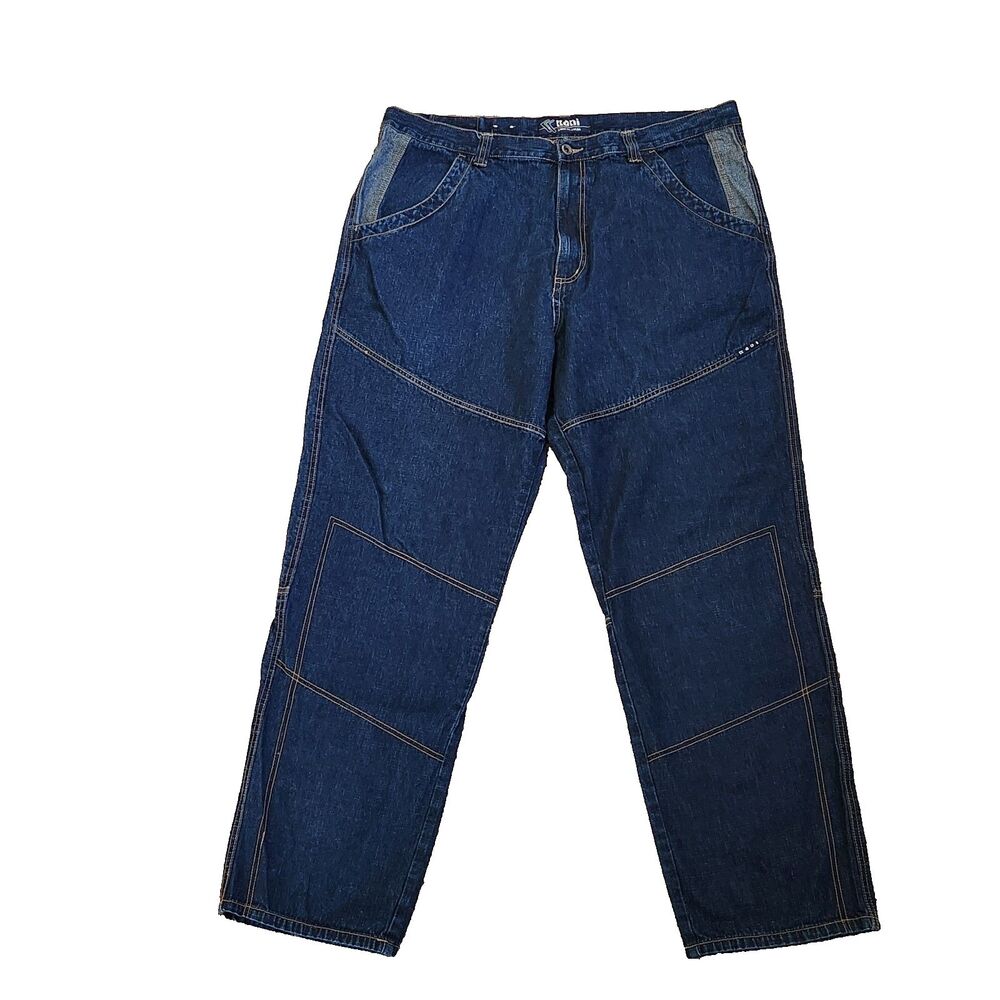 Vintage Karl Kani Jeans Contrast Stitch Two Tone Denim Baggy Men's 42x34 Hip Hop